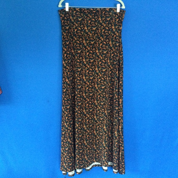 LuLaRoe Maxi Skirt Dress Size Medium Floral 90s - Picture 2 of 5
